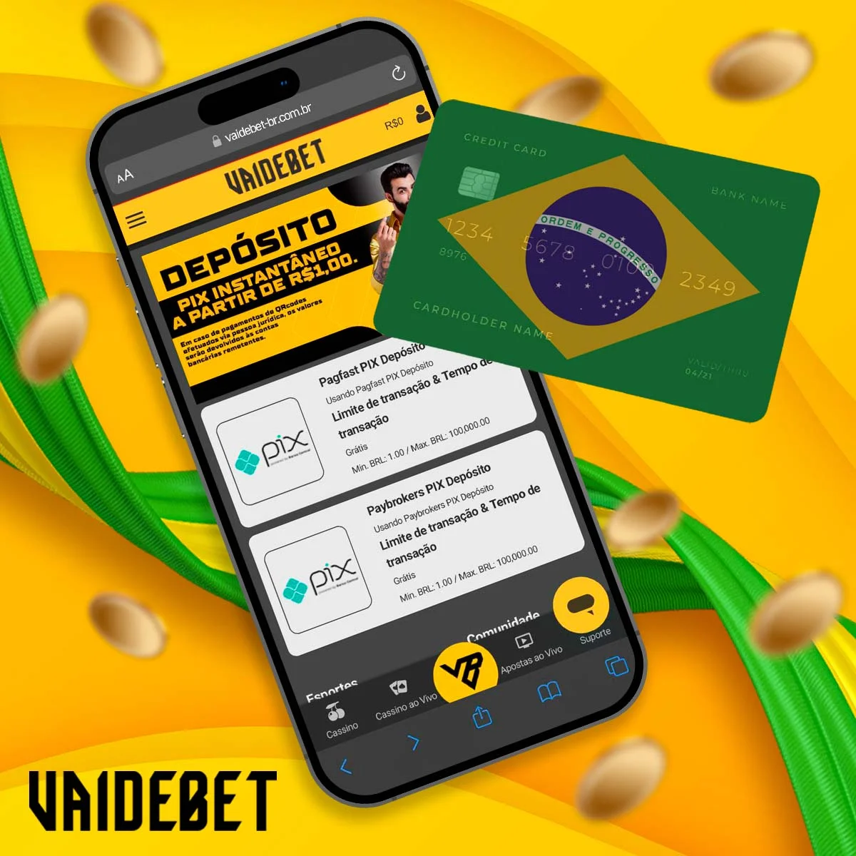 Instruções para efetuar um depósito na plataforma Vaidebet