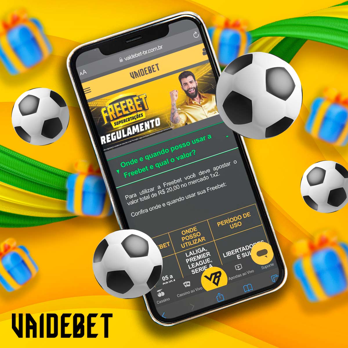 Informações sobre o bónus de Freebet na Vaidebet