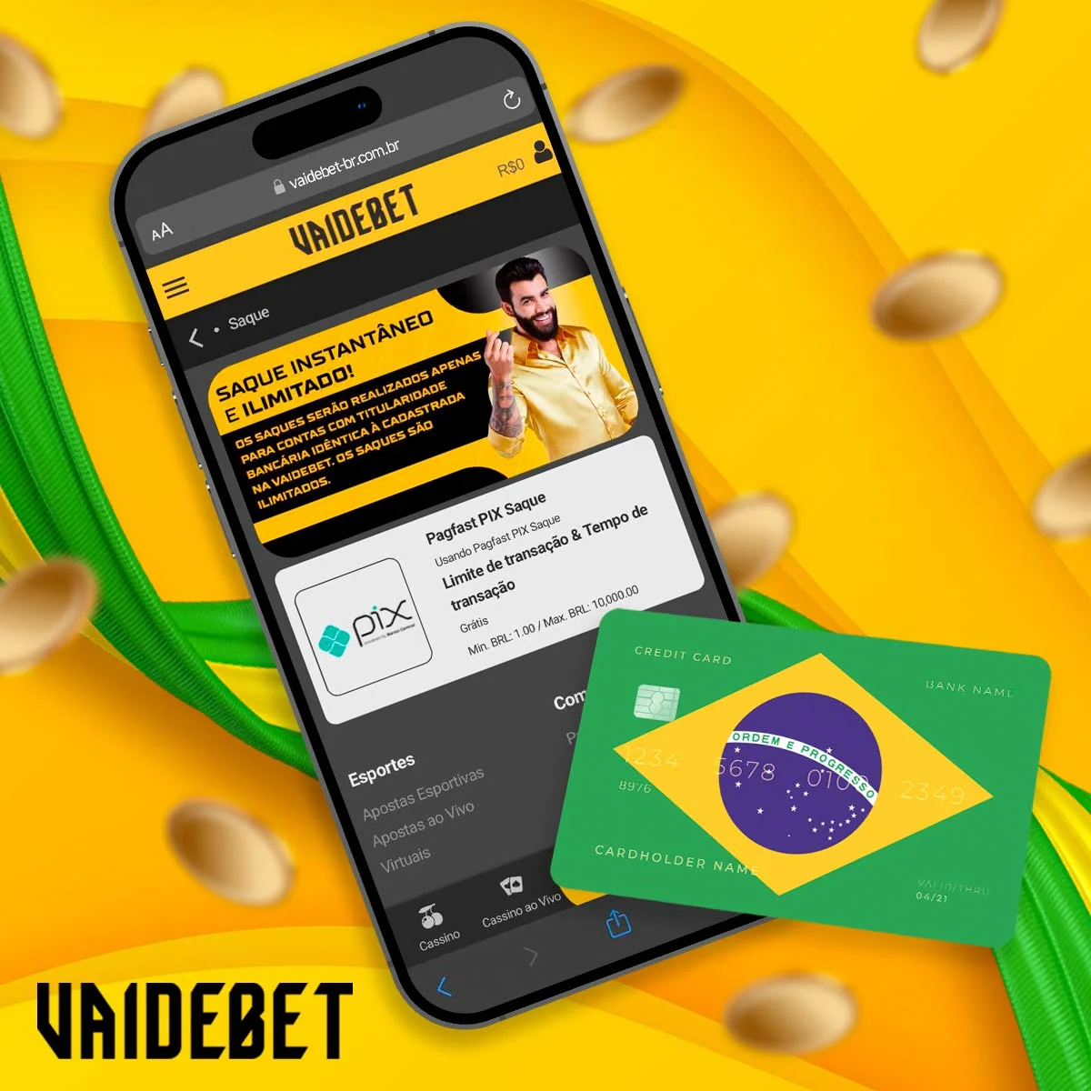 Que opções de levantamento estão disponíveis no Vaidebet?