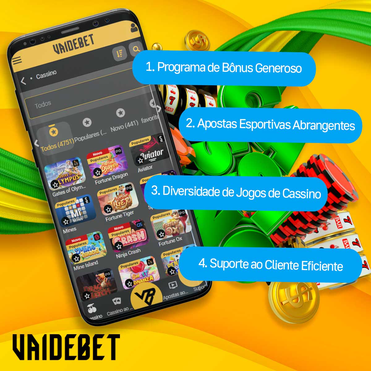 Que características tem o Vaidebet Casino?