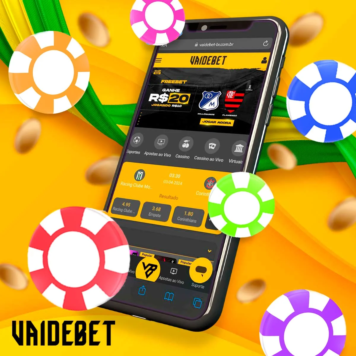 Como obter o bónus sem depósito do casino Vaidebet?